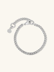Chunky Curb Chain Bracelet | Rhodium Plated Stainless Steel