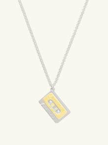 Cassette Necklace | 5A Grade Cubic Zirconia | Silver Rhodium Plated Brass
