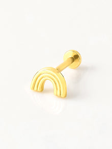 Rainbow Flat Back Earring | 14K Gold Plated Brass