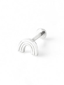 Rainbow Flat Back Earring | Silver Rhodium Plated Brass