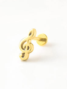 Treble Flat Back Earring | 14K Gold Plated Brass