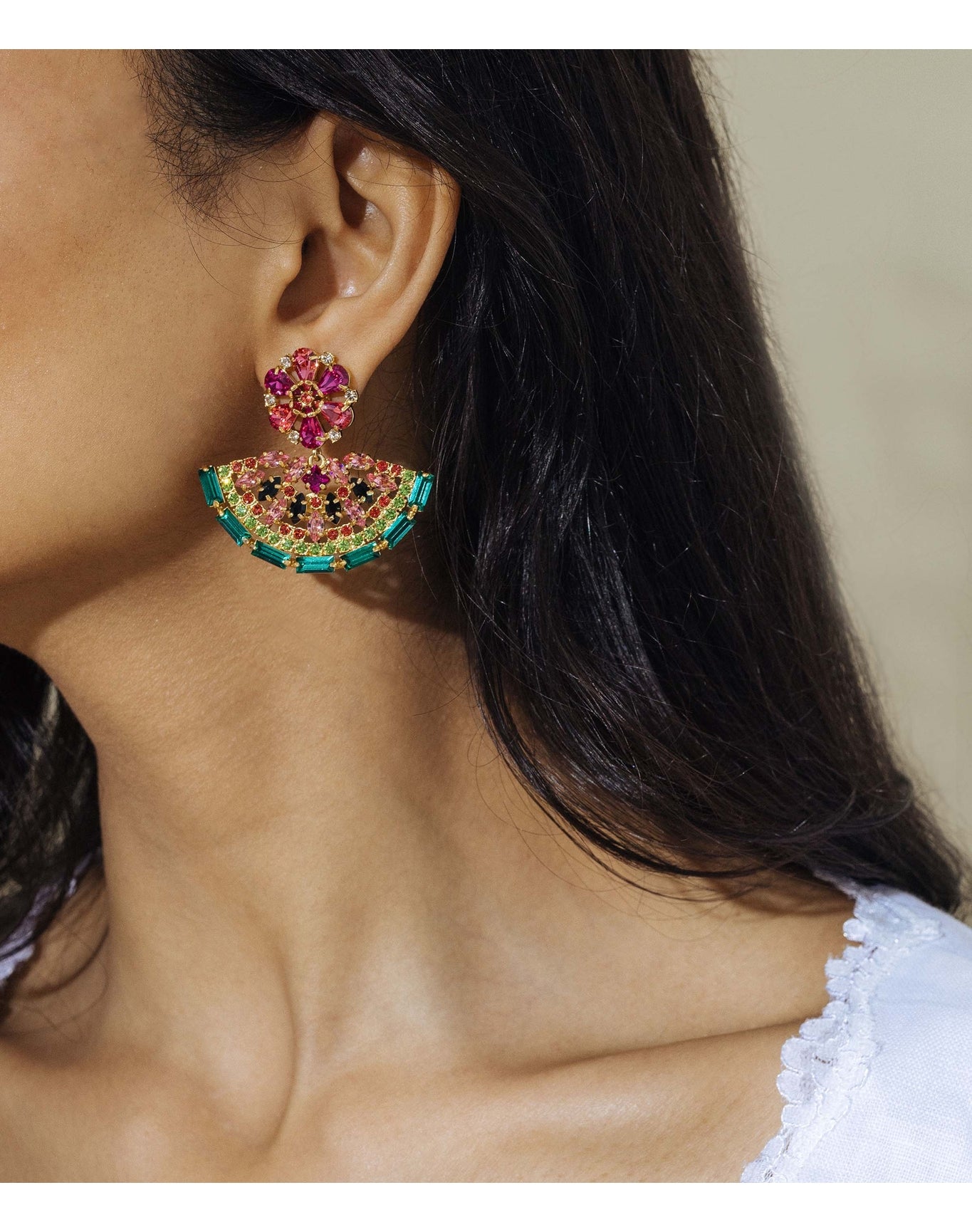 Watermelon Slice Earrings | Fuchsia