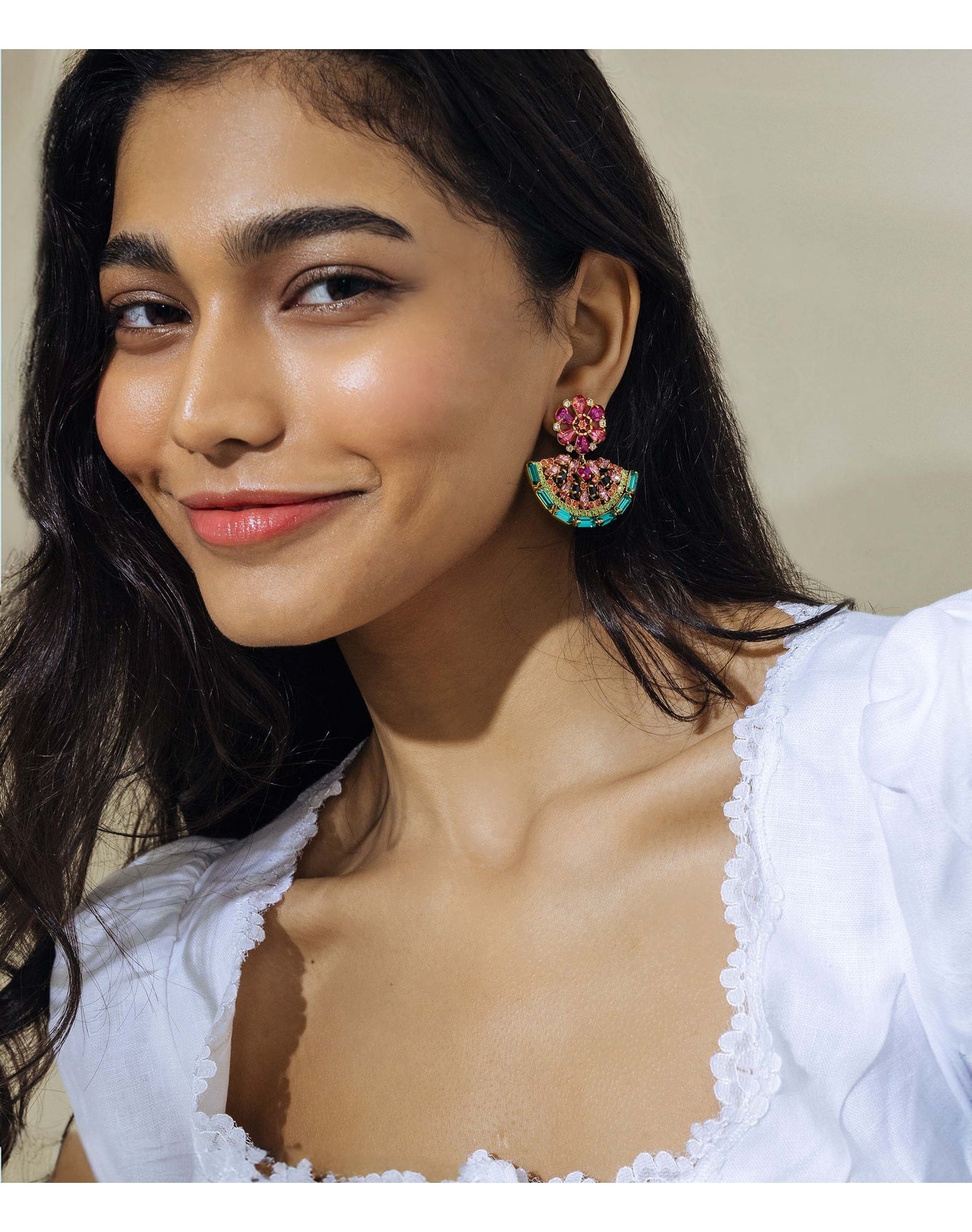 Watermelon Slice Earrings | Fuchsia