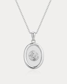 The Wave Bezel Locket Necklace | Cubic Zirconia | Silver