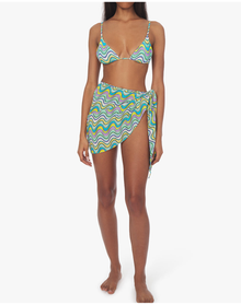 Wavy Chevron Sarong | Aqua