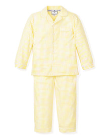 Kid's Twill Pajama Set | Yellow Gingham