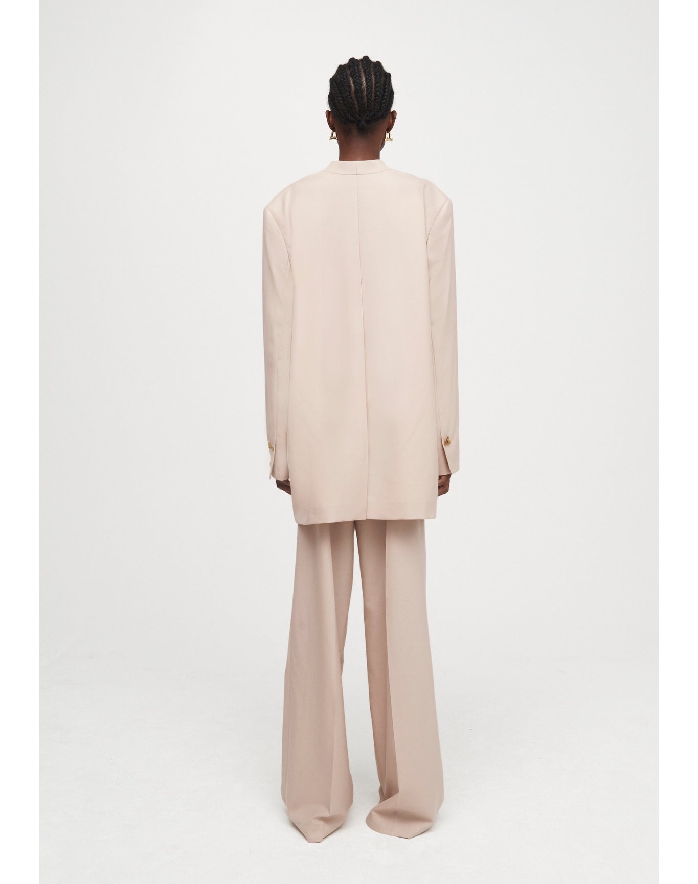 Wellen | Wide Leg Suiting Pants | Pale Rose