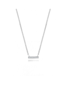 White Mini Diamond Bar Necklace | 14kt Gold