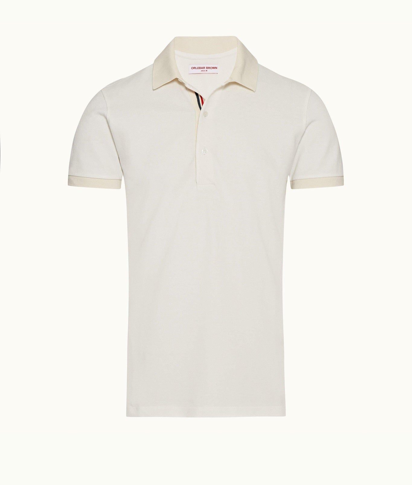 Whiteside O.B Stripe Organic Cotton Polo Shirt | White Sand