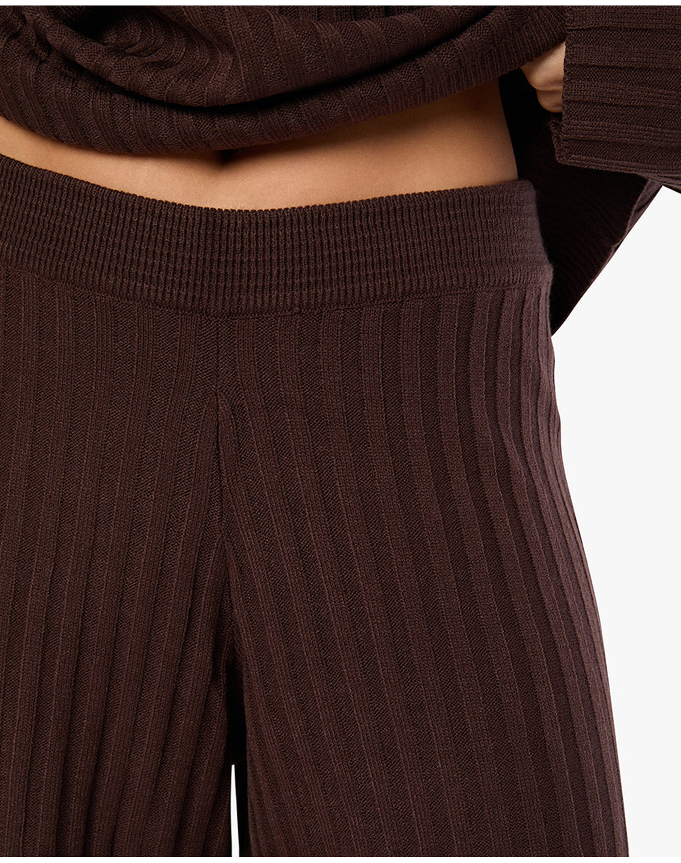 Wide Leg Pull On Pant | Brown