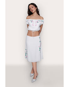 Wildflower Water Lily Skirt | White