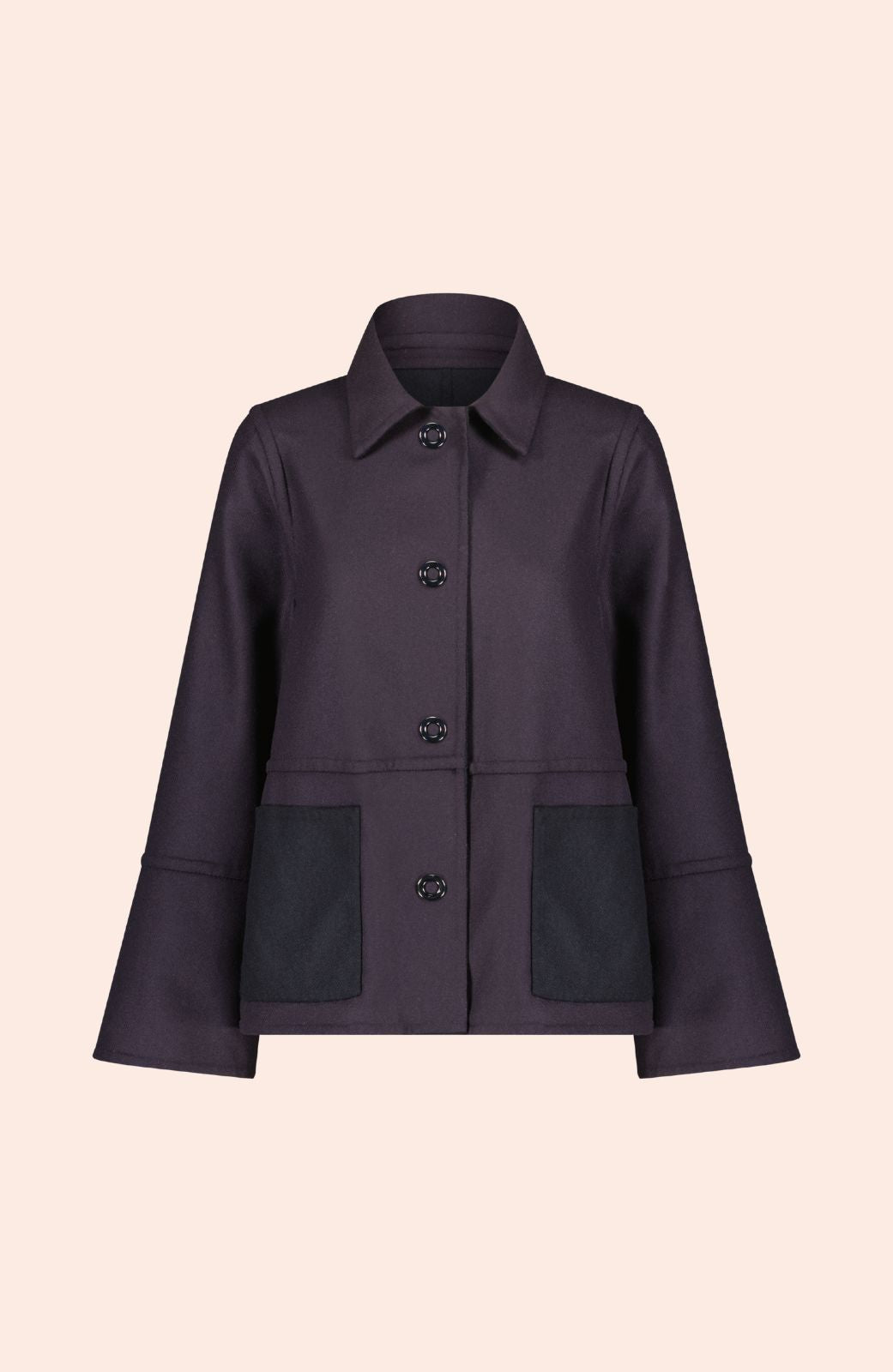 Double Face Wool Reversible Jacket | Black/Navy