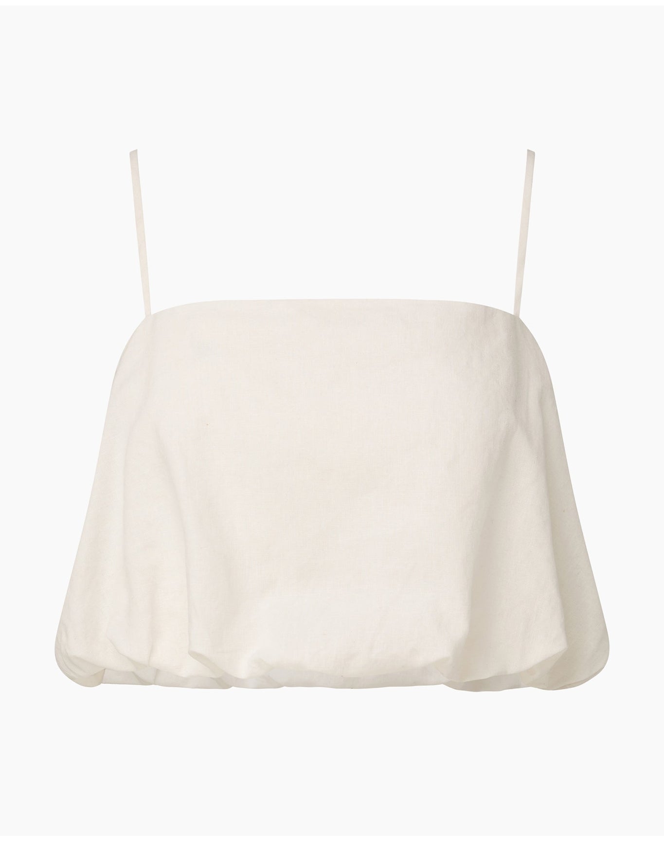 Women | Air Linen Bubble Crop Top | White