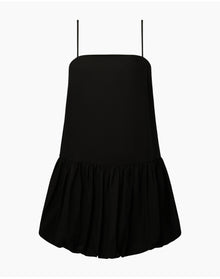 Women | Air Linen Bubble Mini Dress | Black