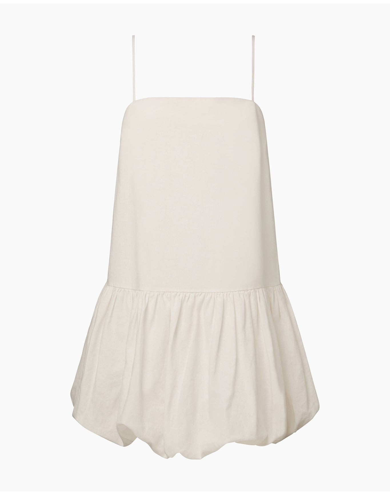 Women | Air Linen Bubble Mini Dress | White