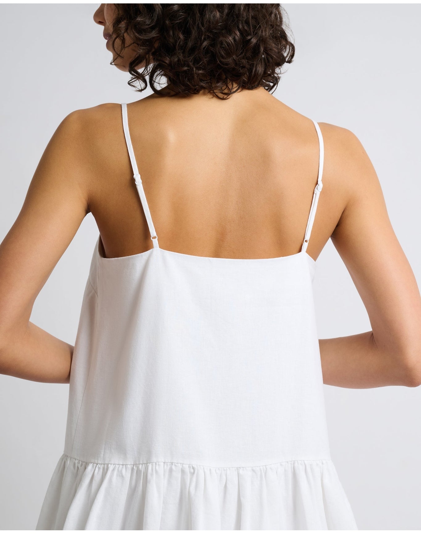 Women | Air Linen Bubble Mini Dress | White