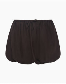 Women | Air Linen Bubble Mini Skirt | Espresso