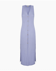 Women | Air Linen Button Down Maxi Dress | Periwinkle