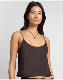 Women | Air Linen Cami Top | Espresso