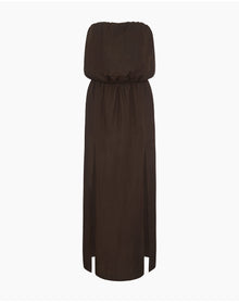 Women | Air Linen High Slit Maxi Dress | Espresso