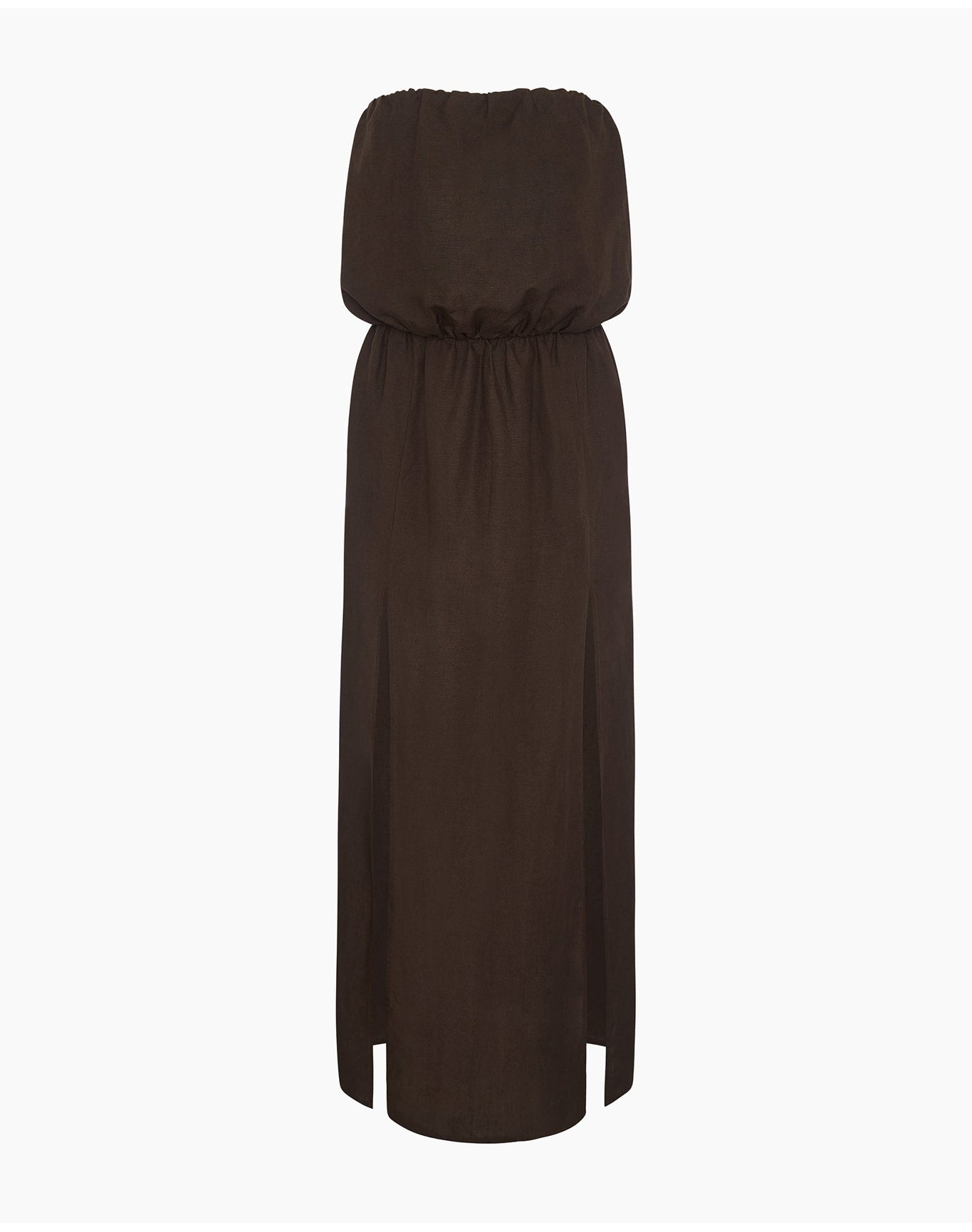 Women | Air Linen High Slit Maxi Dress | Espresso