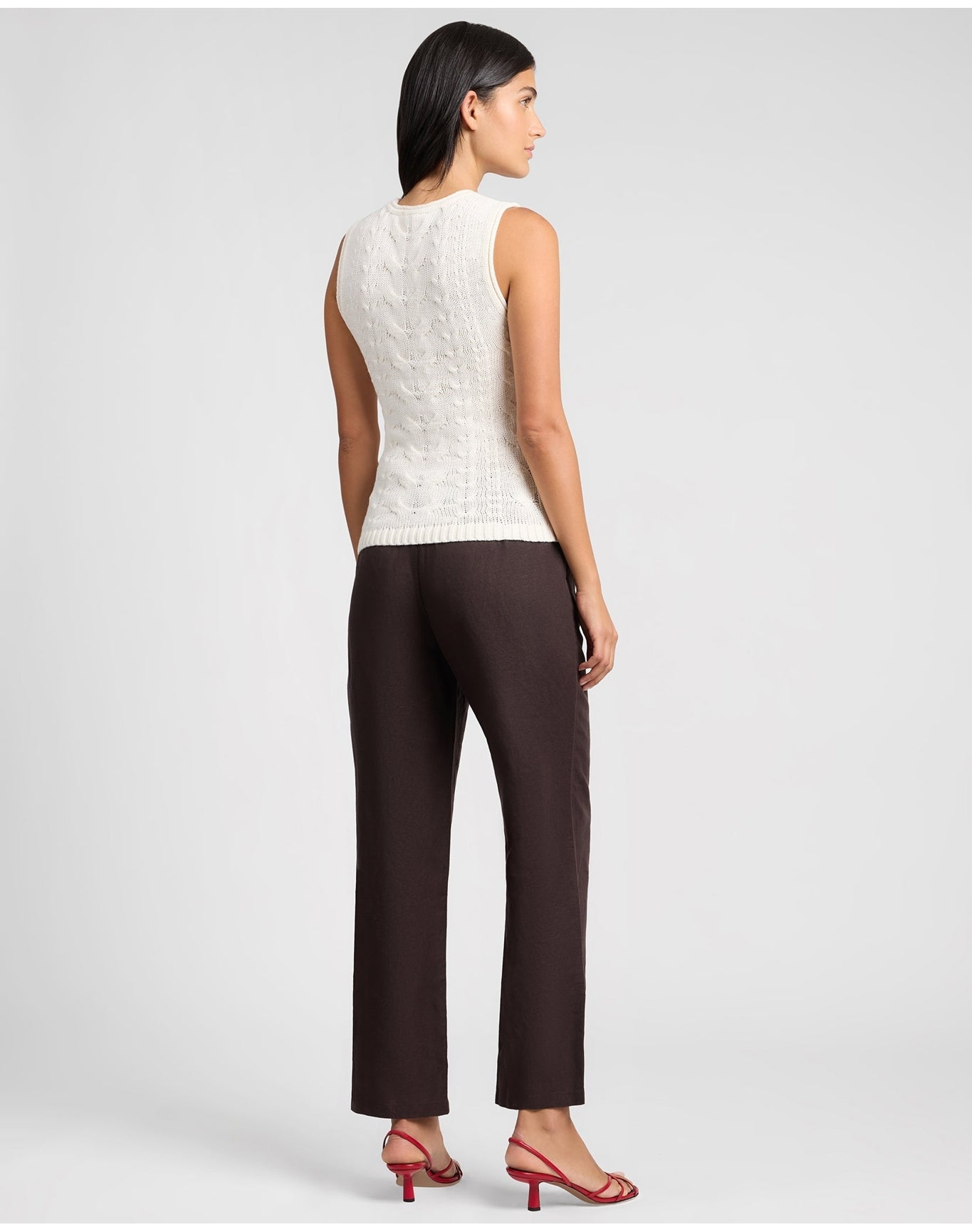 Women | Air Linen Mid Rise Pant | Espresso