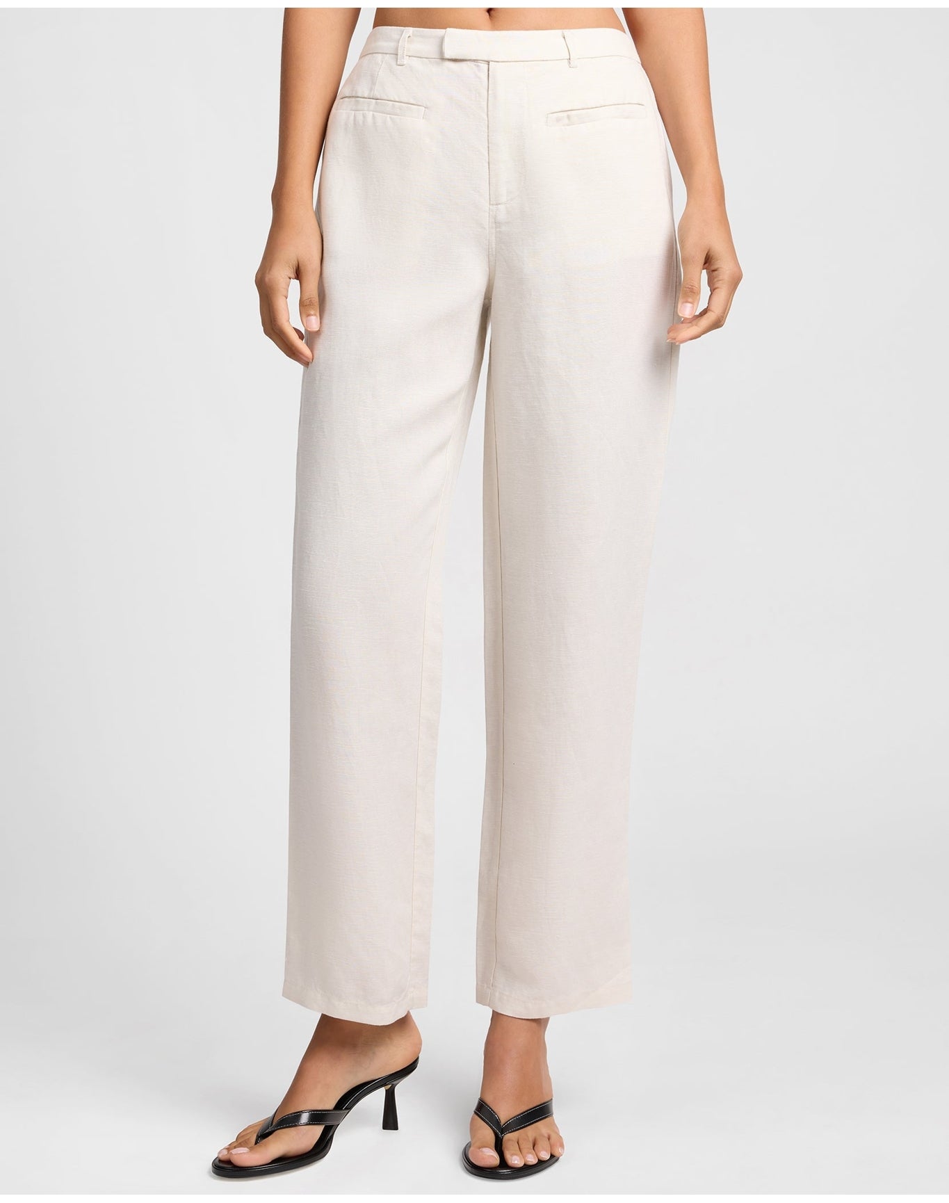 Women | Air Linen Mid Rise Pant | Natural