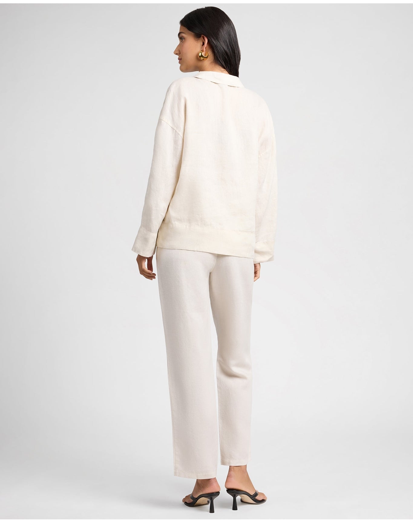 Women | Air Linen Mid Rise Pant | Natural