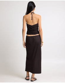 Women | Air Linen Midi Skirt | Espresso