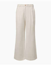 Women | Air Linen Pleated Trouser | White