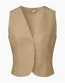Women | Air Linen Relaxed Vest | Jute