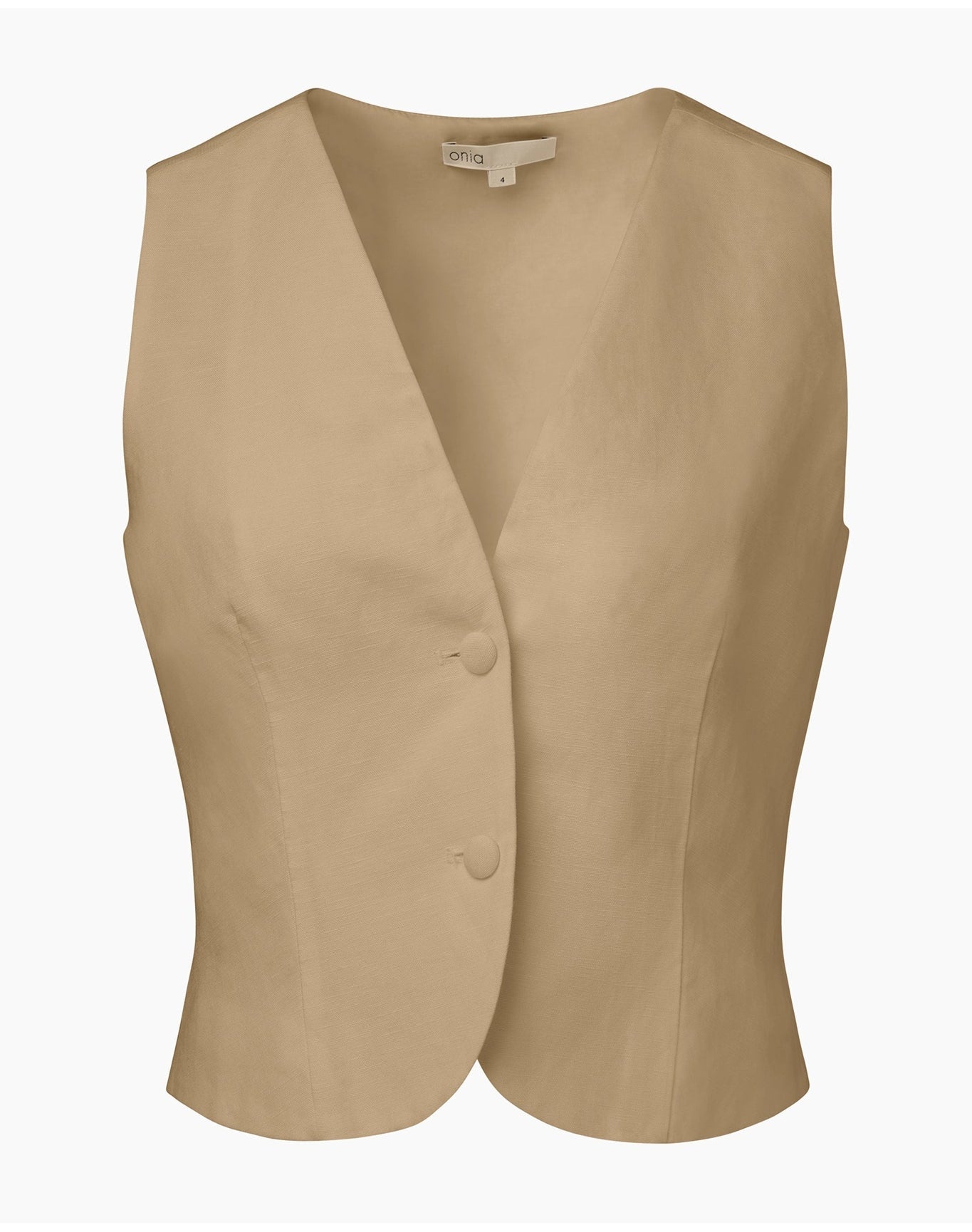 Women | Air Linen Relaxed Vest | Jute