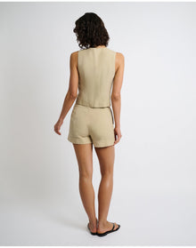 Women | Air Linen Relaxed Vest | Jute