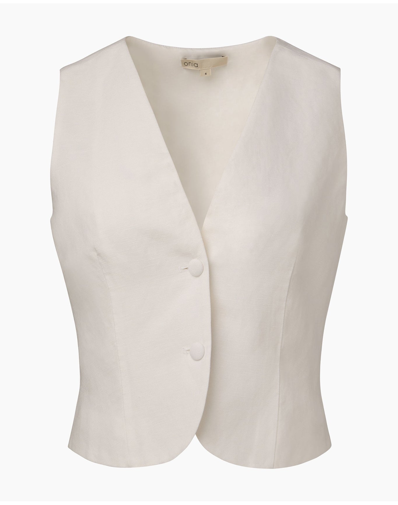 Women | Air Linen Relaxed Vest | White