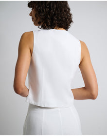 Women | Air Linen Relaxed Vest | White