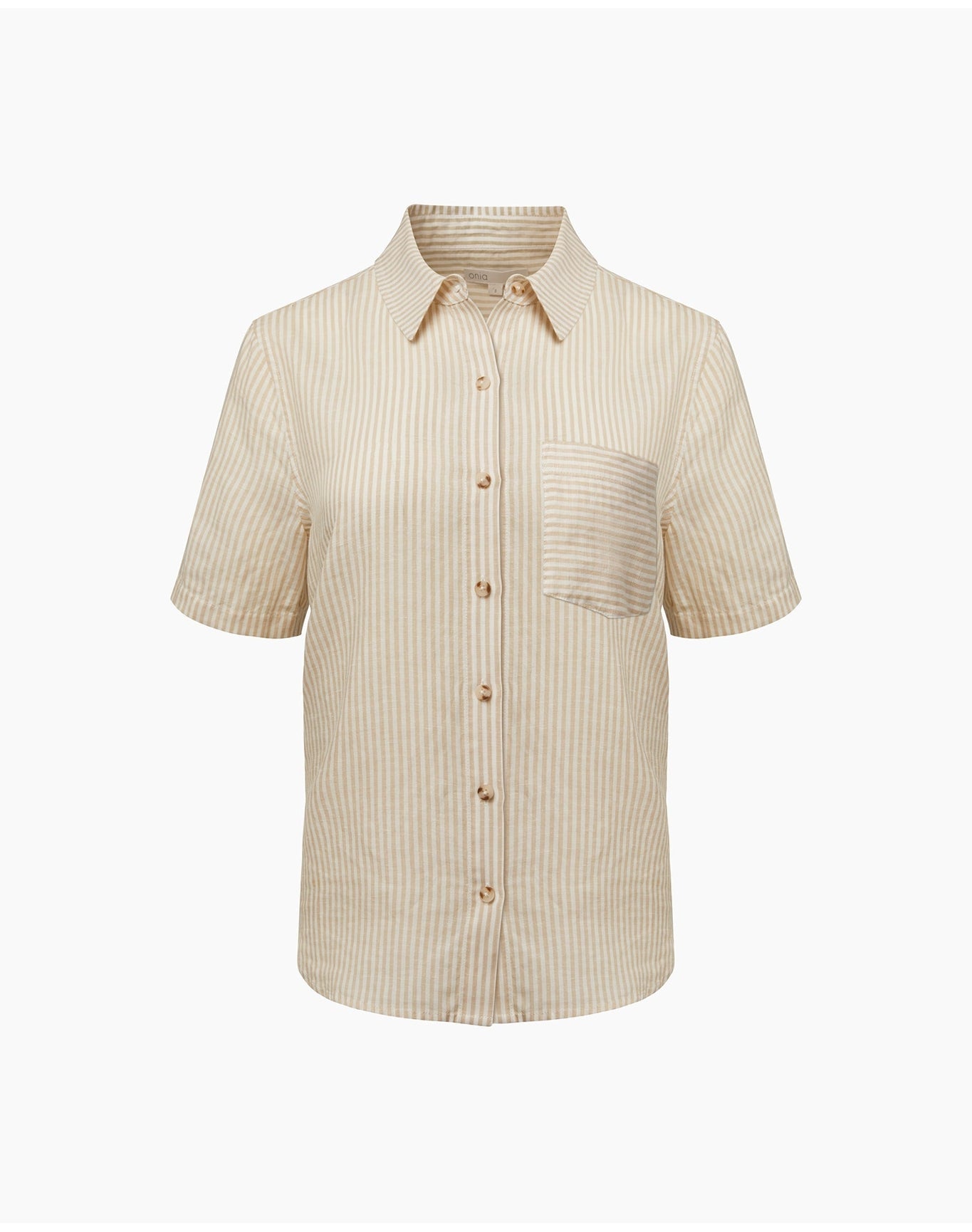 Women | Air Linen Short Sleeve Shirt | Jute White
