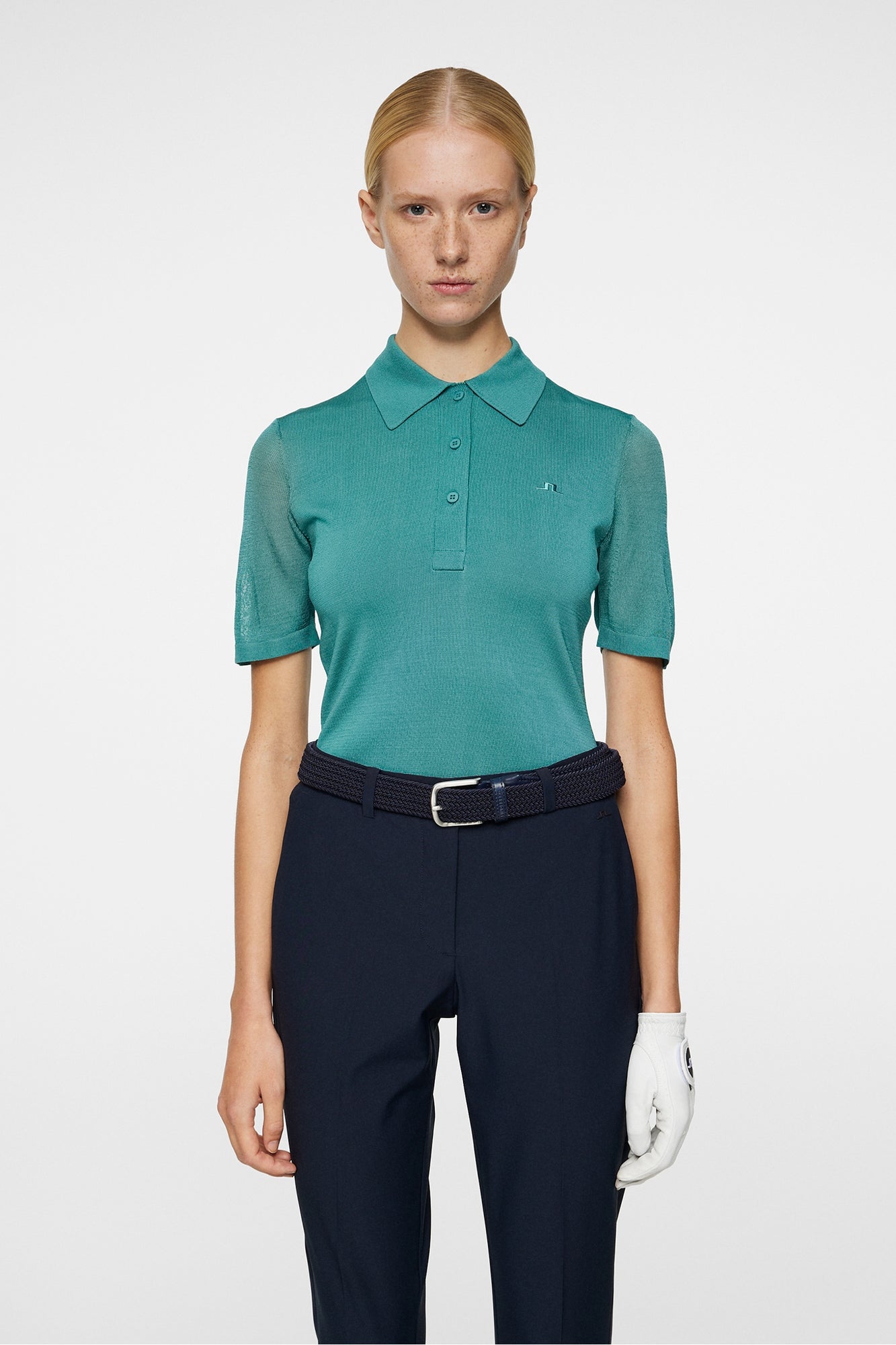 Women | Amandine Knitted Polo | Teal