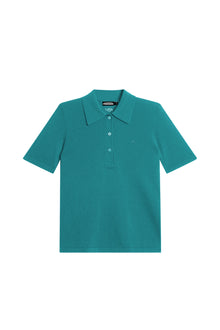 Women | Amandine Knitted Polo | Teal