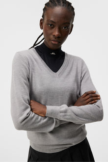 Women | Amaya Knitted Sweater | Light Grey Melange