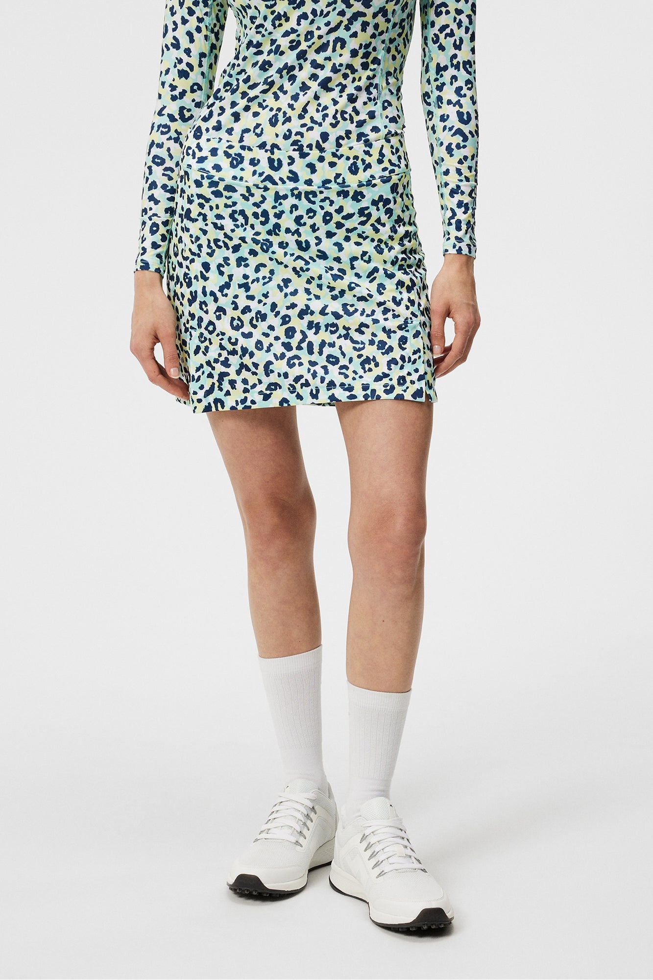 Women | Amelie Mid Print Skirt | Leopard Aruba Blue