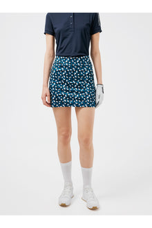Women | Amelie Print Golf Skirt | Moroccan Blue Animal