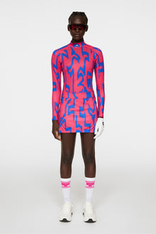 Women | Amelie Print Skirt | Glitch Bridge Pink