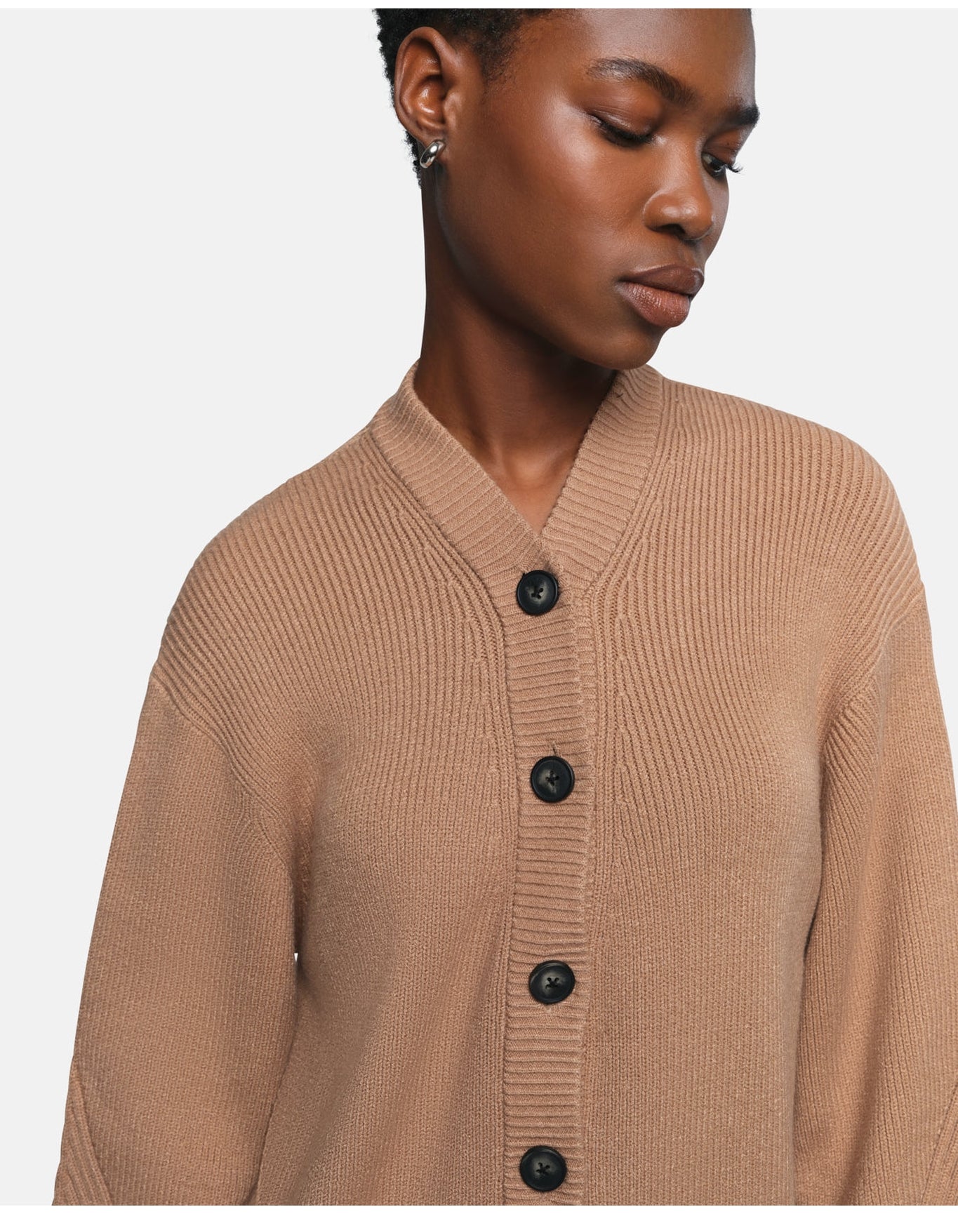 Anderson Ribbed Cardigan | Beige