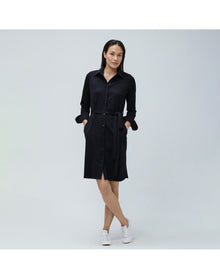 Women | Apollo Shirt Dress | Black