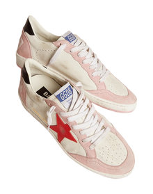 Women | Ball Star White & Baby Pink with Red Star | White x Baby Pink x Red x Black