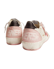 Women | Ball Star White & Baby Pink with Red Star | White x Baby Pink x Red x Black