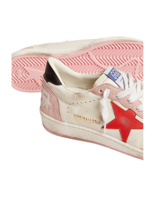 Women | Ball Star White & Baby Pink with Red Star | White x Baby Pink x Red x Black