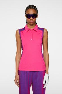 Women | Betsy Sleeveless Polo | Pink Peacock