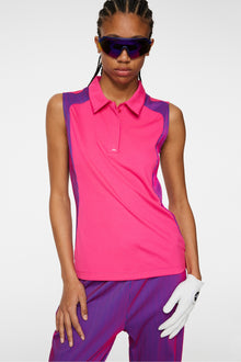 Women | Betsy Sleeveless Polo | Pink Peacock
