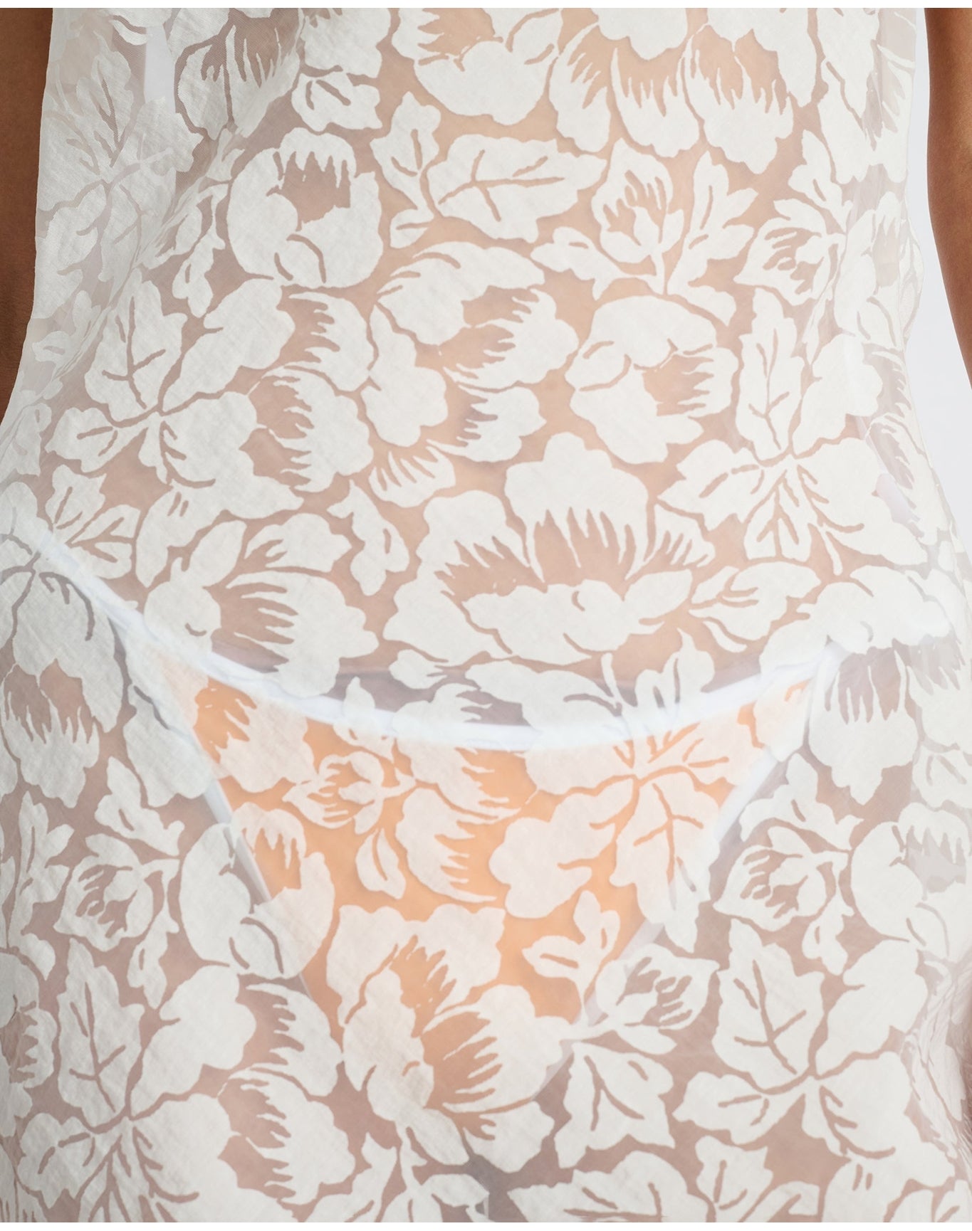 Women | Burnout Cowl Mini Dress | White